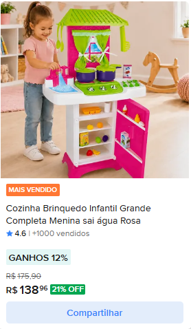 Cozinha Brinquedo Infantil Grande Completa Menina Sai Água Rosa